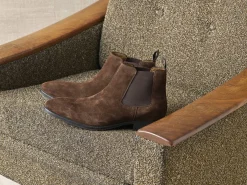 Chelseaboot i semsket skinn