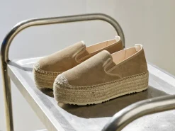 Espadrill i semsket skinn