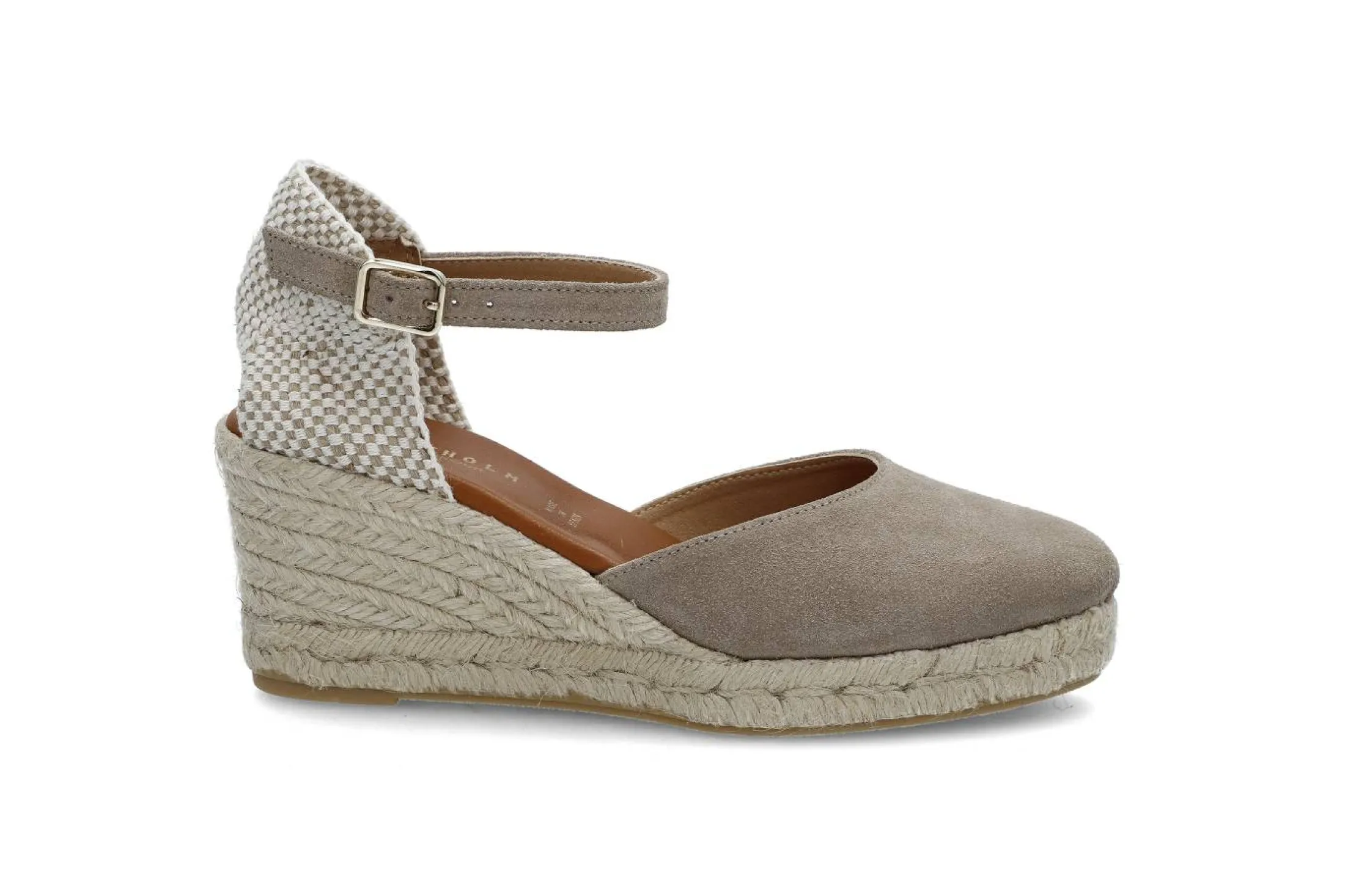 Espadrill i semsket skinn