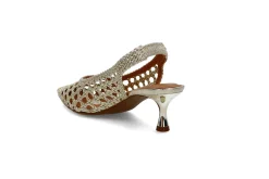 Interlace slingback pumps