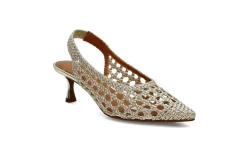 Interlace slingback pumps