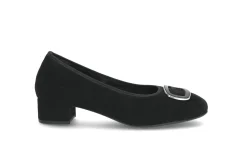 Komfortabel pumps i semsket skinn