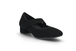 Pumps i semsket skinn