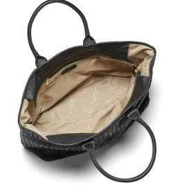 Shopper veske i flettet skinn