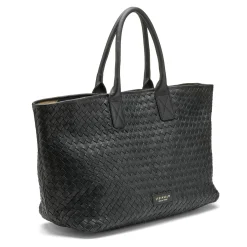 Shopper veske i flettet skinn