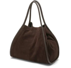 Shopper veske i semsket skinn