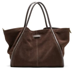 Shopper veske i semsket skinn