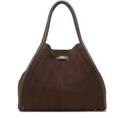 Shopper veske i semsket skinn