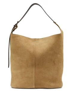 Shopper veske i semsket skinn